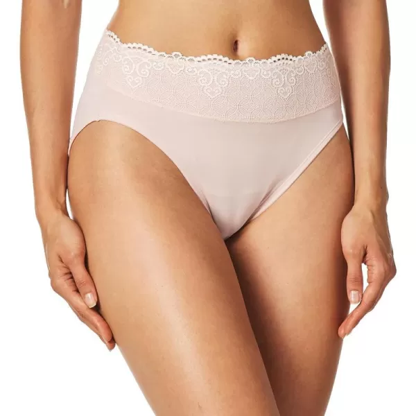 Bali Womens HiCut Panties HighWaisted Smoothing Panty HighCut Brief UnderwearSheer Pale Pink