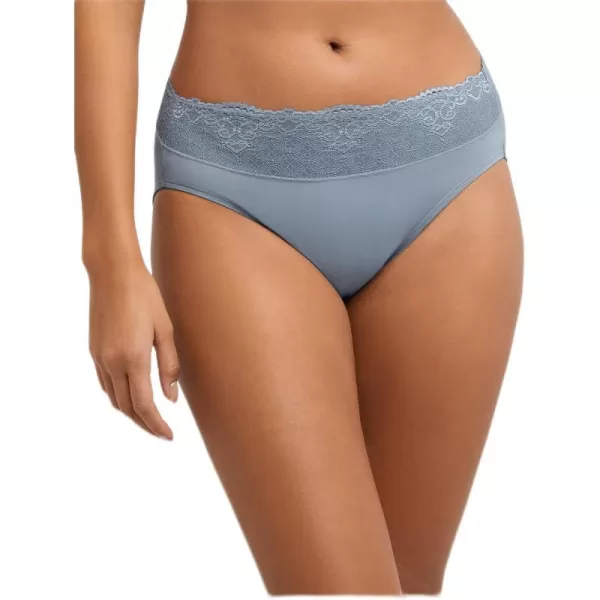 Bali Womens HiCut Panties HighWaisted Smoothing Panty HighCut Brief UnderwearSoft Blue Grey