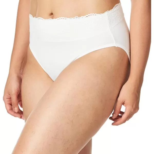 Bali Womens HiCut Panties HighWaisted Smoothing Panty HighCut Brief UnderwearWhite