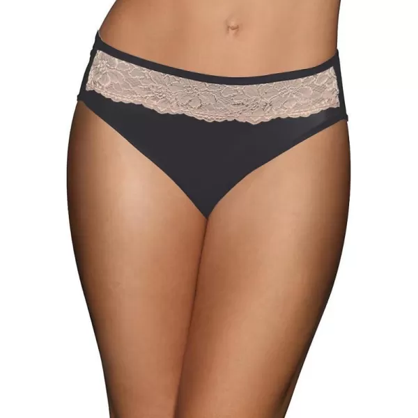 Bali Womens One Smooth U Comfort Indulgence Satin with Lace HiCutBlackNude Lace