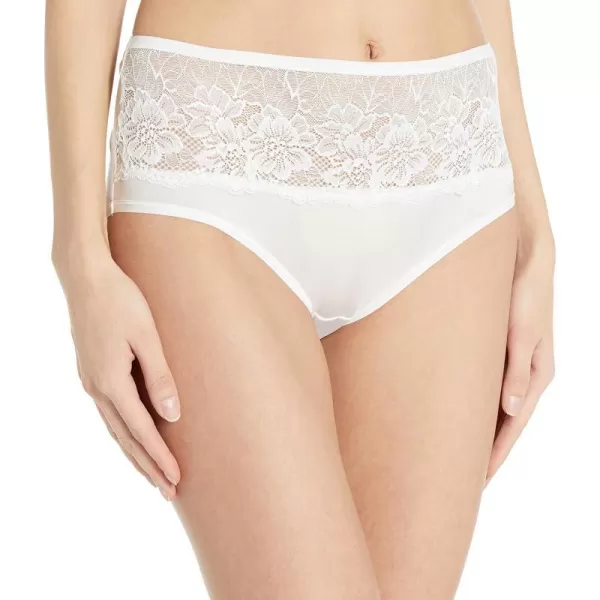 Bali Womens One Smooth U Comfort Indulgence Satin with Lace Hipster PantyWhite