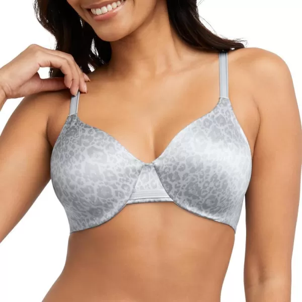 Bali Womens One Smooth U Underwire Bra Smoothing amp Concealing FullCoverage Bra Df3w11Leopard Print Grey 2