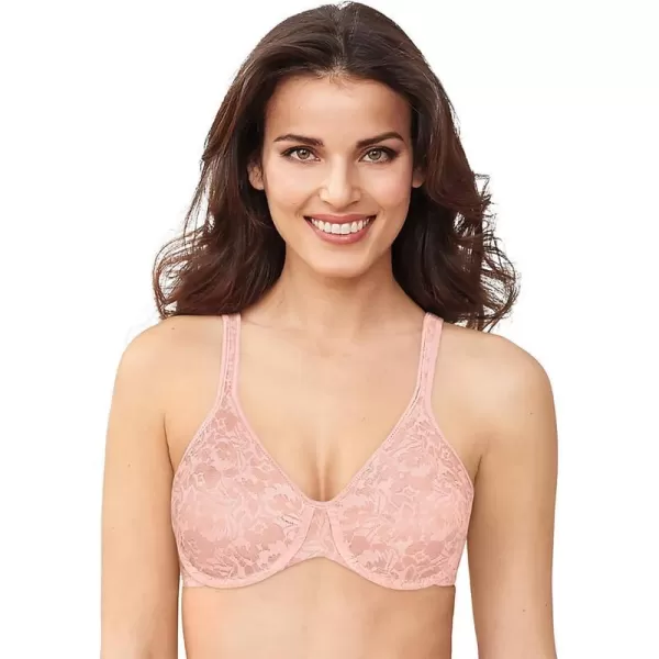 Bali Womens Passion for Comfort Back Smoothing Underwire Bra DF3382Hush Pink Lace