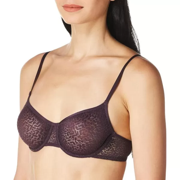 DKNY Womens Modern Lace Unlined Demi BraAubergine Dark