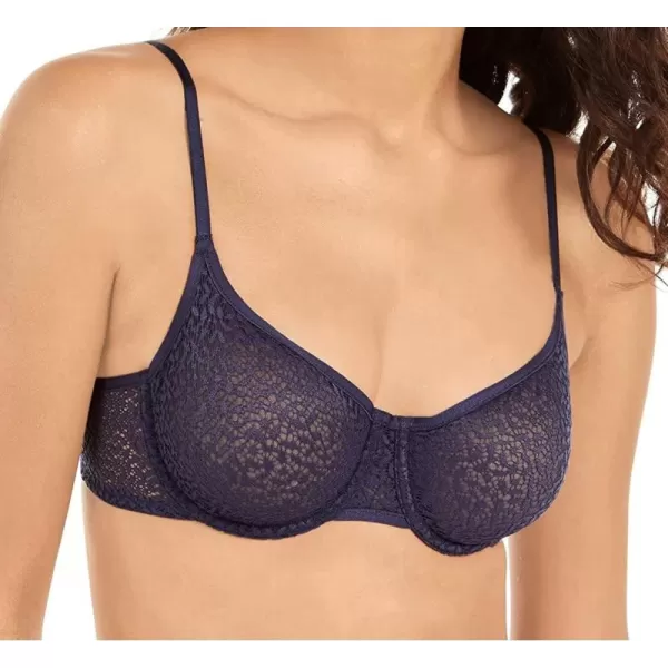 DKNY Womens Modern Lace Unlined Demi BraNavy Ink