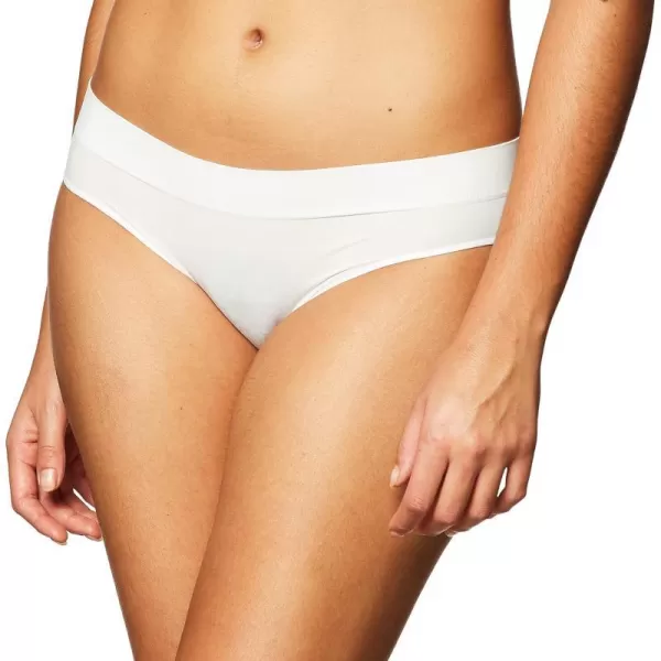 DKNY Womens Seamless Litewear Bikini PantyPoplin White