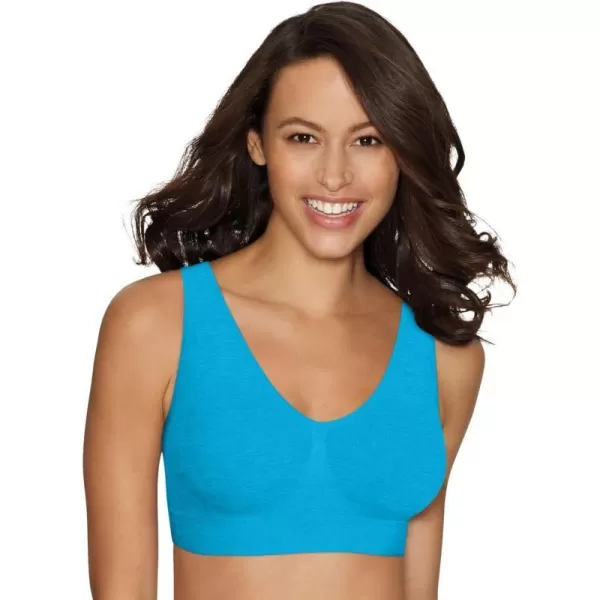 Hanes Womens Cozy Seamless Wire Free BraComfortable Blue