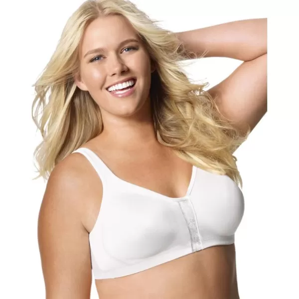 Just My Size Womens Super Sleek FrontClose Wirefree Bra MJ1217White