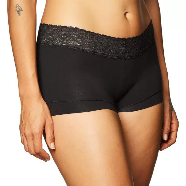 Maidenform womens Dream Cotton With Lace BoyshortBlack