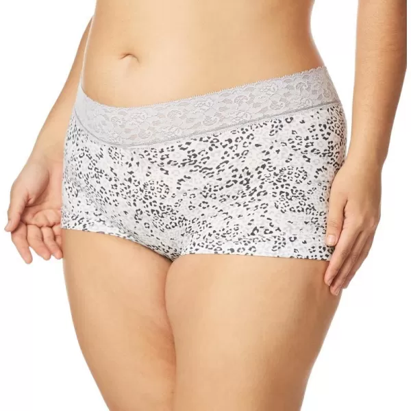 Maidenform womens Dream Cotton With Lace BoyshortGrey DazeSteel Grey