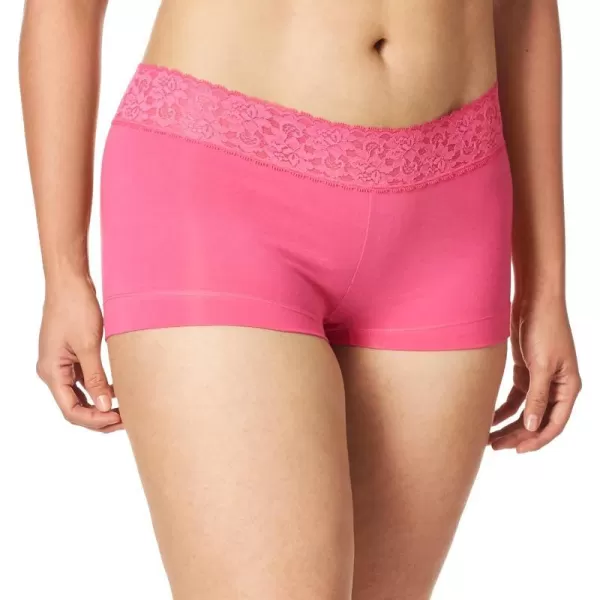 Maidenform womens Dream Cotton With Lace BoyshortPink About ItPink Lace