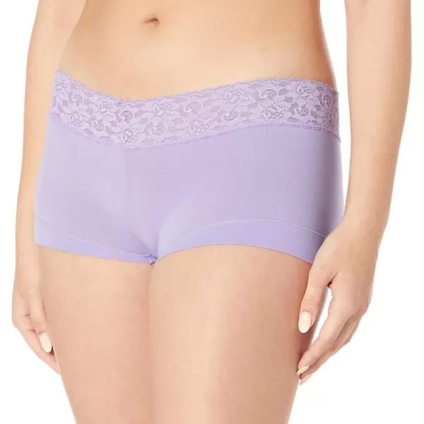 Maidenform womens Dream Cotton With Lace BoyshortSweetened Lilac