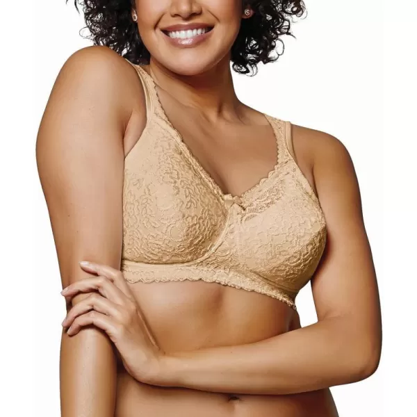 Playtex Womens 18 Hour Airform Comfort Lace Wirefree Full Coverage Bra US4088Honey