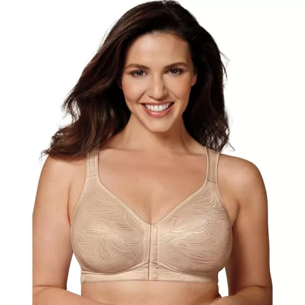 Playtex Womens 18 Hour Front Close Wirefree Back Support Posture Full Coverage Bra USE525Nude