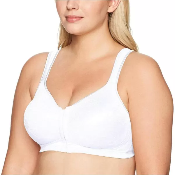 Playtex Womens 18 Hour Front Close Wirefree Back Support Posture Full Coverage Bra USE525White