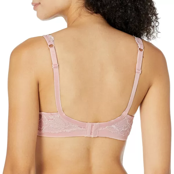 Bali Lace Desire Underwire Bra FullCoverage Lace Bra with Underwire Cups Plunging Underwire Bra for Everyday ComfortGentle Peach