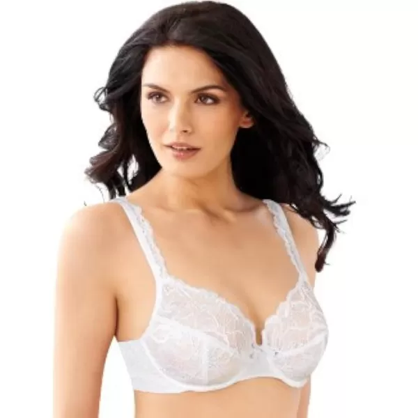 Bali Lace Desire Underwire Bra FullCoverage Lace Bra with Underwire Cups Plunging Underwire Bra for Everyday ComfortWhite