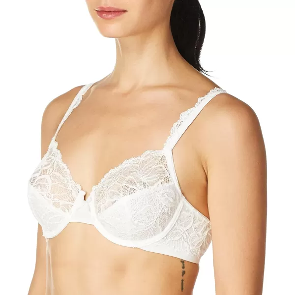 Bali Lace Desire Underwire Bra FullCoverage Lace Bra with Underwire Cups Plunging Underwire Bra for Everyday ComfortWhite