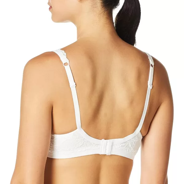 Bali Lace Desire Underwire Bra FullCoverage Lace Bra with Underwire Cups Plunging Underwire Bra for Everyday ComfortWhite