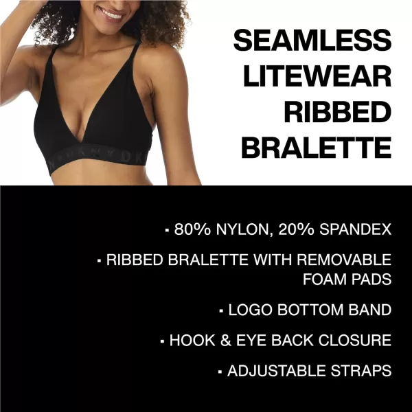 DKNY Seamless Litewear Rib Bralette BraBlack