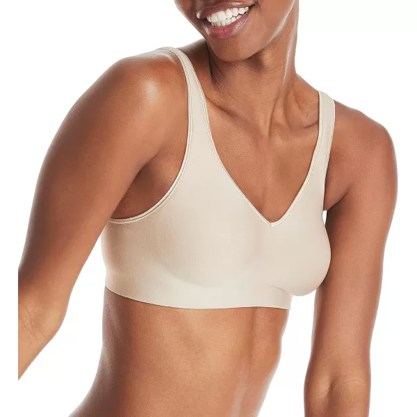 Hanes Womens Wireless Bra with Cooling Seamless Smooth Comfort Wirefree TShirt BraNudeNude 2pack