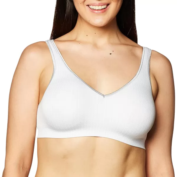 Hanes Womens Wireless Bra with Cooling Seamless Smooth Comfort Wirefree TShirt BraSterling Grey Herringbone Print