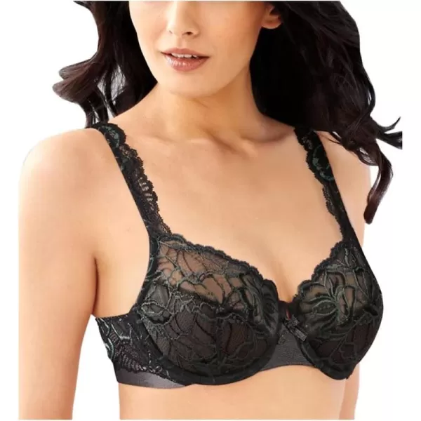 Bali Lace Desire Underwire Bra FullCoverage Lace Bra with Underwire Cups Plunging Underwire Bra for Everyday ComfortBlack