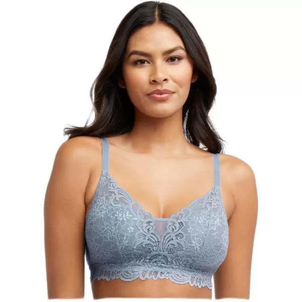 Bali Lace Desire Wireless Bra FullCoverage Wirefree Bra ComfortFlex Fit Convertible Bra for Everyday WearSoft Blue Grey