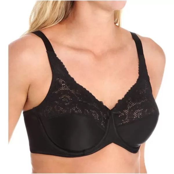 Bali Lilyette Minimizer Bra Lacey Underwire Bra with FullCoverage amp Natural Support Underwire Bra for Everyday WearBlack