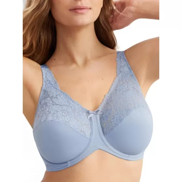 Bali Lilyette Minimizer Bra Lacey Underwire Bra with FullCoverage amp Natural Support Underwire Bra for Everyday WearBlue Sky Ahead