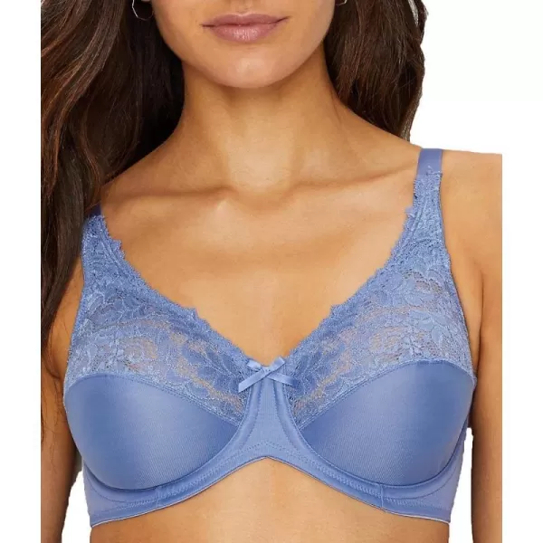 Bali Lilyette Minimizer Bra Lacey Underwire Bra with FullCoverage amp Natural Support Underwire Bra for Everyday WearChateau Blue