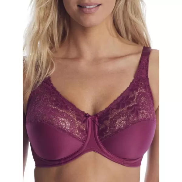 Bali Lilyette Minimizer Bra Lacey Underwire Bra with FullCoverage amp Natural Support Underwire Bra for Everyday WearMaroon Dusk