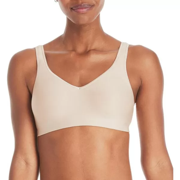 Hanes Womens Wireless Bra with Cooling Seamless Smooth Comfort Wirefree TShirt BraNude