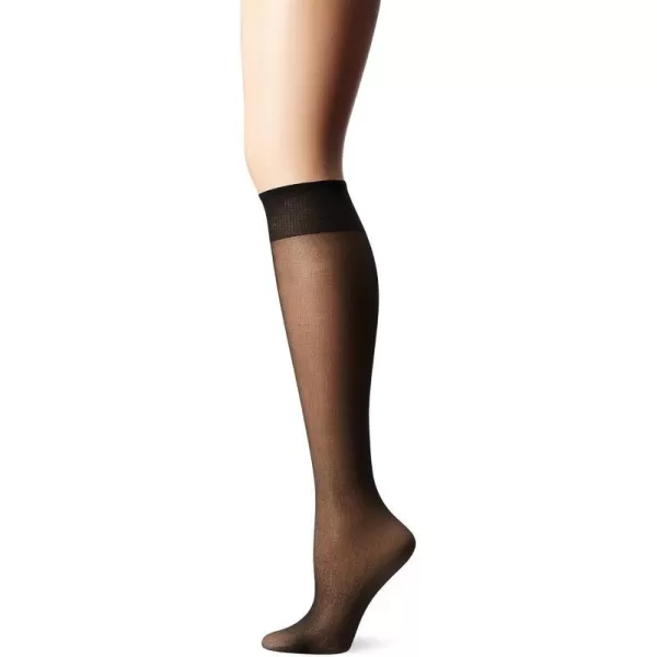 Leggs Womens Everyday Knee Highs10 Jet Black 10packBlack