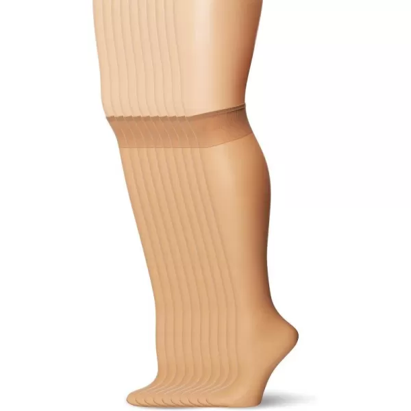 Leggs Womens Everyday Knee Highs10 Nude 10pack