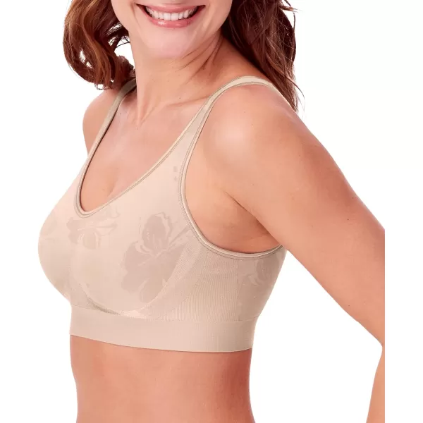 Bali Womens Comfort Revolution Wireless ComfortFlex Fit FullCoverage Bra Df3488Almond Tropic