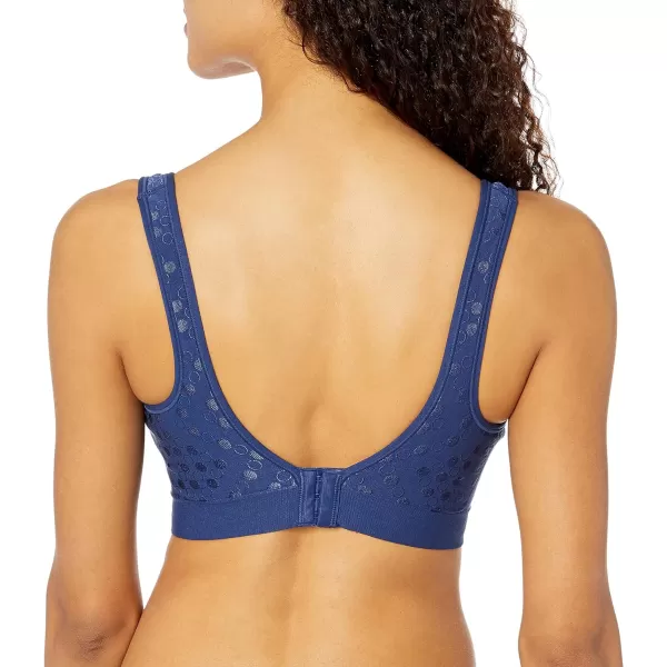 Bali Womens Comfort Revolution Wireless ComfortFlex Fit FullCoverage Bra Df3488In the Navy Dot