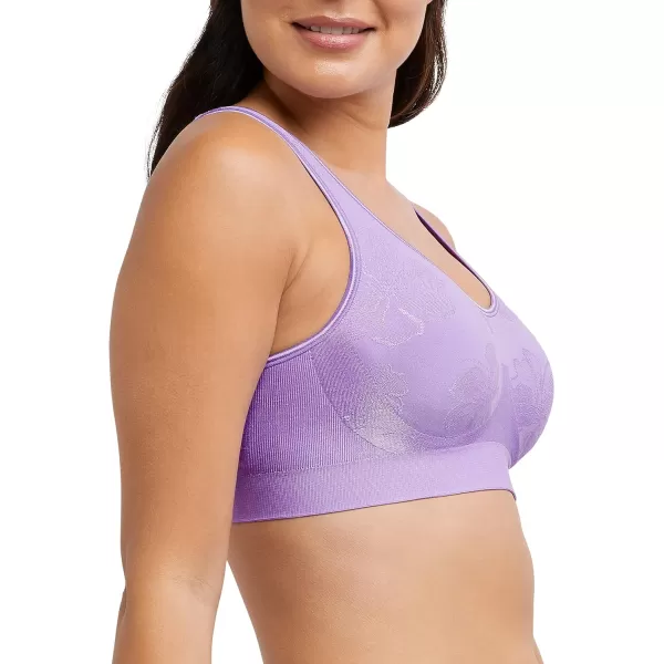 Bali Womens Comfort Revolution Wireless ComfortFlex Fit FullCoverage Bra Df3488Lavish Lavender Tropic