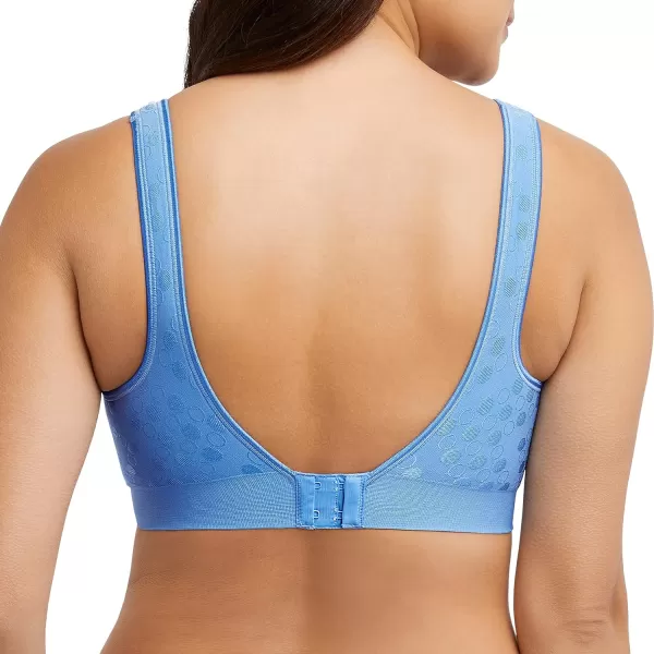 Bali Womens Comfort Revolution Wireless ComfortFlex Fit FullCoverage Bra Df3488Lightest Blue Dot