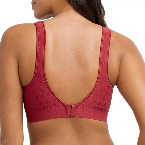 Bali Womens Comfort Revolution Wireless ComfortFlex Fit FullCoverage Bra Df3488Smart Red Dot