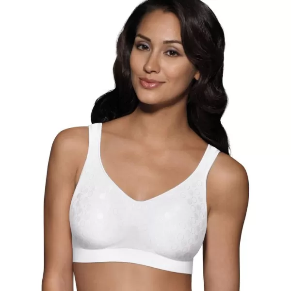 Bali Womens Comfort Revolution Wireless ComfortFlex Fit FullCoverage Bra Df3488White Dot