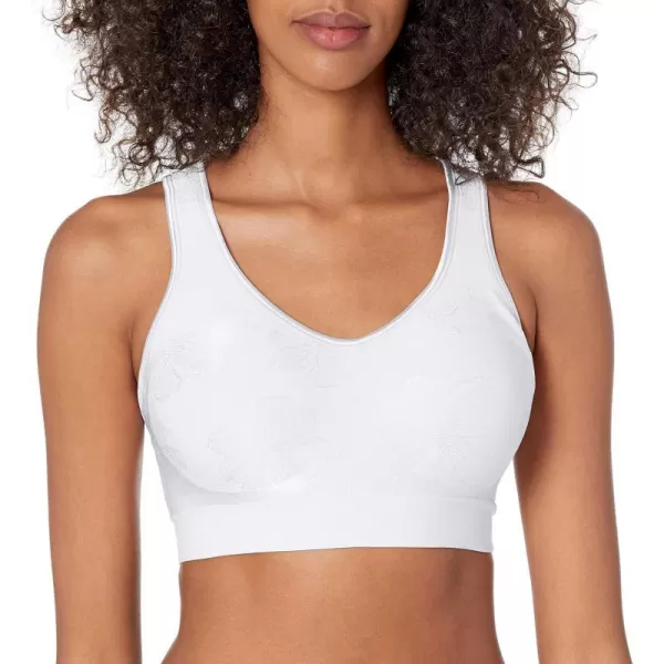 Bali Womens Comfort Revolution Wireless ComfortFlex Fit FullCoverage Bra Df3488White Tropic