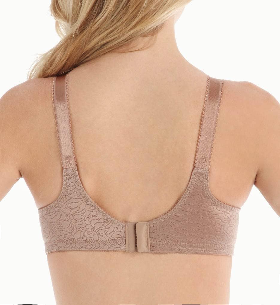 Bali Double Support Wireless Bra Lace Bra with StayinPlace Straps FullCoverage Wirefree Bra Tagless for Everyday WearPorcelain
