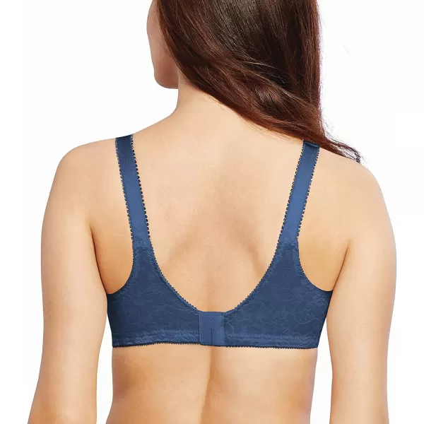 Bali Double Support Wireless Bra Lace Bra with StayinPlace Straps FullCoverage Wirefree Bra Tagless for Everyday WearIn the Navy