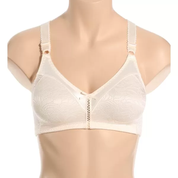 Bali Double Support Wireless Bra Lace Bra with StayinPlace Straps FullCoverage Wirefree Bra Tagless for Everyday WearPorcelain