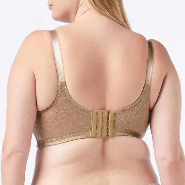 Bali Double Support Wireless Bra Lace Bra with StayinPlace Straps FullCoverage Wirefree Bra Tagless for Everyday WearSheer Latte