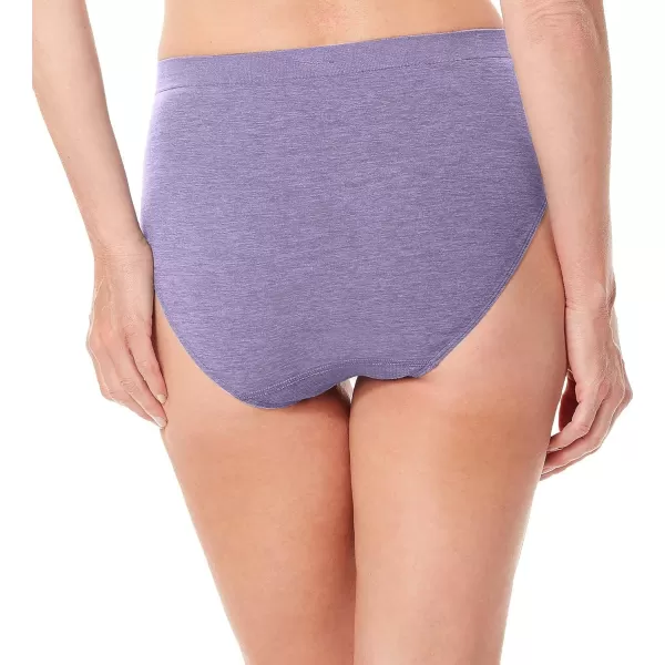 Bali Womens Comfort Revolution Seamless HiCut Panty Microfiber Stretch Underwear Full Coverage PantiesPurple Shade