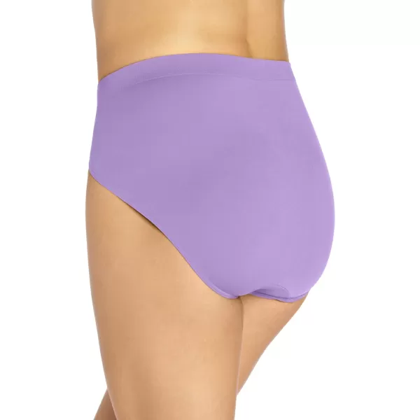 Bali Womens Comfort Revolution Seamless HiCut Panty Microfiber Stretch Underwear Full Coverage PantiesSalty Purple