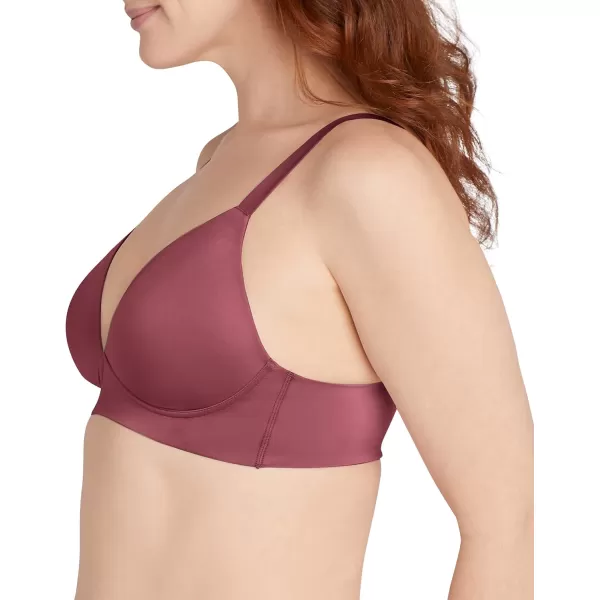 Bali Womens Comfort Revolution Soft Touch Perfect TShirt Wirefree Bra Df3460Rustic Berry Red