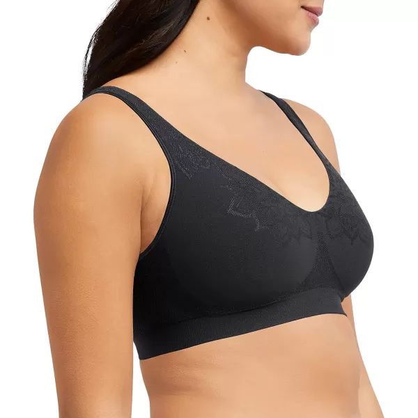 Bali Womens Comfort Revolution Wireless Bra FullCoverage TShirt Bra Retired ColorsBlack Aztec